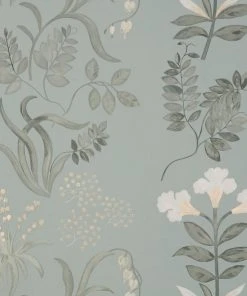Liberty Fabrics New Botanical Stripe Wallpaper, Pewter