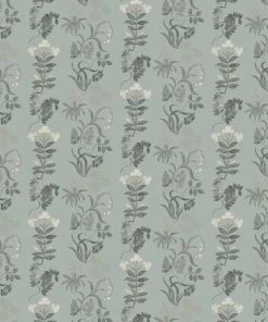 Liberty Fabrics Copy Of Botanical Stripe Wallpaper, Pewter Les Jardins Royaux