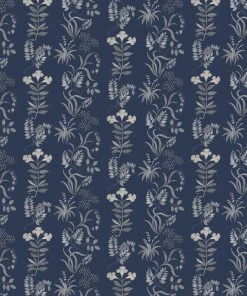 Liberty Fabrics Botanical Stripe Wallpaper, Pewter Blue New