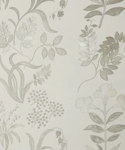 Liberty Fabrics New Botanical Stripe Wallpaper, Pewter White