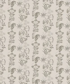 Liberty Fabrics New Botanical Stripe Wallpaper, Pewter White