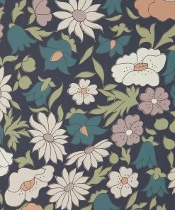 Liberty Fabrics Poppy Meadowfield Wallpaper In Pewter Blue