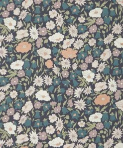 Liberty Fabrics Poppy Meadowfield Wallpaper In Pewter Blue