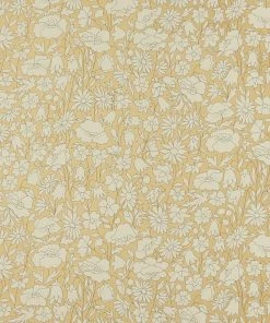 Liberty Fabrics Poppy Meadow Wallpaper In Pewter Gold New