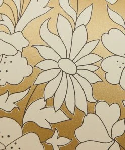 Liberty Fabrics Poppy Meadow Wallpaper In Pewter Gold New