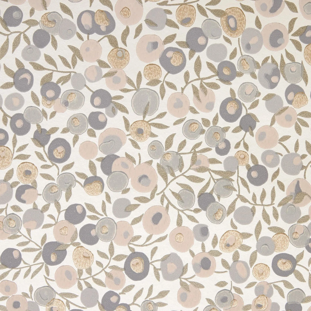 Liberty Fabrics Wiltshire Blossom Wallpaper in Pewter Gold - Floral Heritage Design for Elegant Home Decor 3 Liberty Fabrics Wiltshire Blossom Wallpaper In Pewter Gold