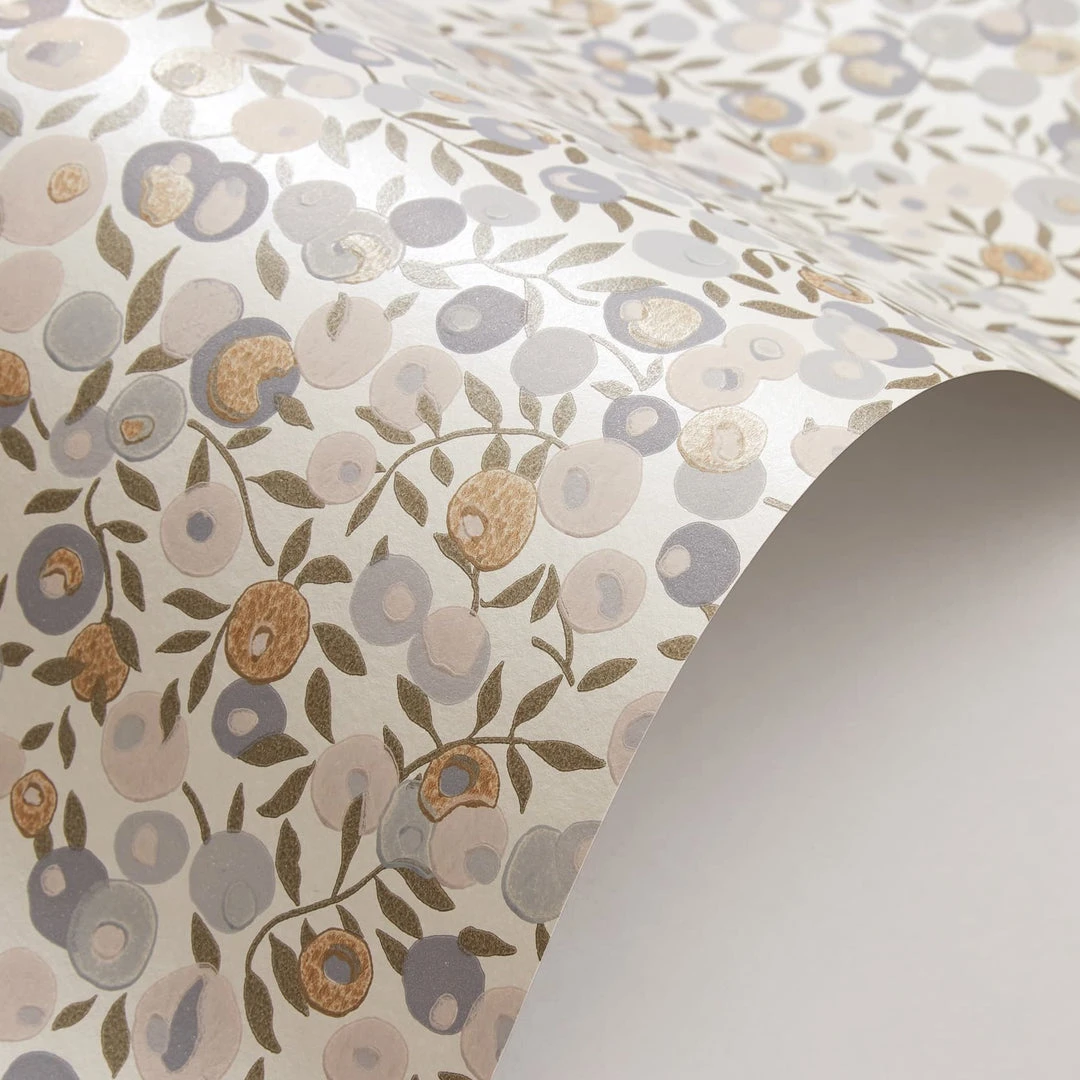 Liberty Fabrics Wiltshire Blossom Wallpaper in Pewter Gold - Floral Heritage Design for Elegant Home Decor 4 Liberty Fabrics Wiltshire Blossom Wallpaper In Pewter Gold