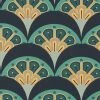 Liberty Fabrics Deco Scallop Wallpaper in Jade - Bohemian Dream Geometric Wallpaper 2 Liberty Fabrics Deco Scallop Wallpaper In Jade New