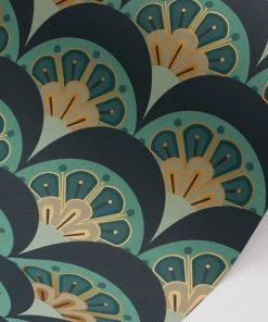 Liberty Fabrics Deco Scallop Wallpaper In Jade New