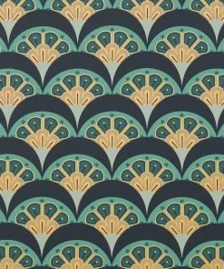 Liberty Fabrics Deco Scallop Wallpaper In Jade New