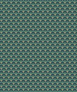 Liberty Fabrics Deco Scallop Wallpaper In Jade New