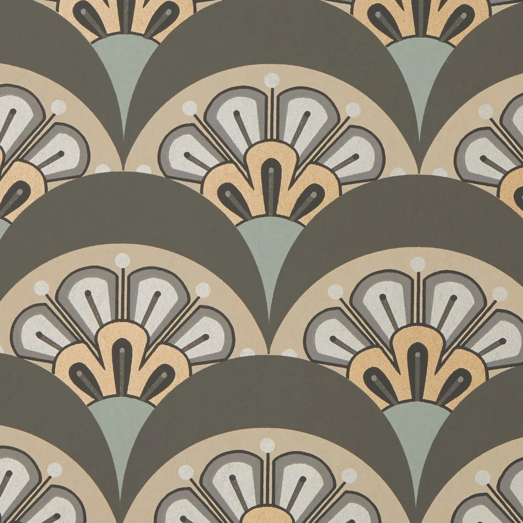 Liberty Fabrics Deco Scallop Wallpaper In Pewter - Bohemian Dream Geometric Wallpaper 3 Liberty Fabrics Deco Scallop Wallpaper In Pewter