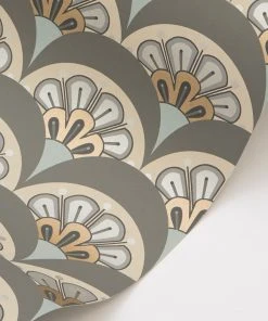 Liberty Fabrics Deco Scallop Wallpaper In Pewter