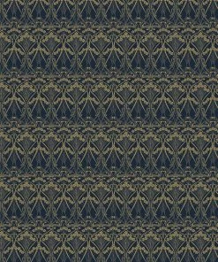 Liberty Fabrics Lanthe Mono Wallpaper in Lapis - Floral Block Print Wallpaper for Home Decor 10 Liberty Fabrics Lanthe Mono Wallpaper In Lapis New