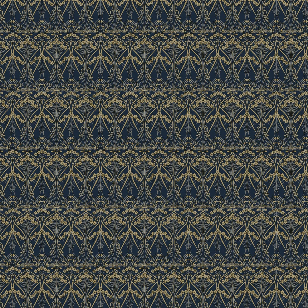 Liberty Fabrics Lanthe Mono Wallpaper in Lapis - Floral Block Print Wallpaper for Home Decor 6 Liberty Fabrics Lanthe Mono Wallpaper In Lapis New