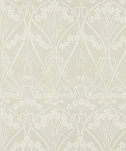 Liberty Fabrics Lanthe Mono Wallpaper In Pewter White New