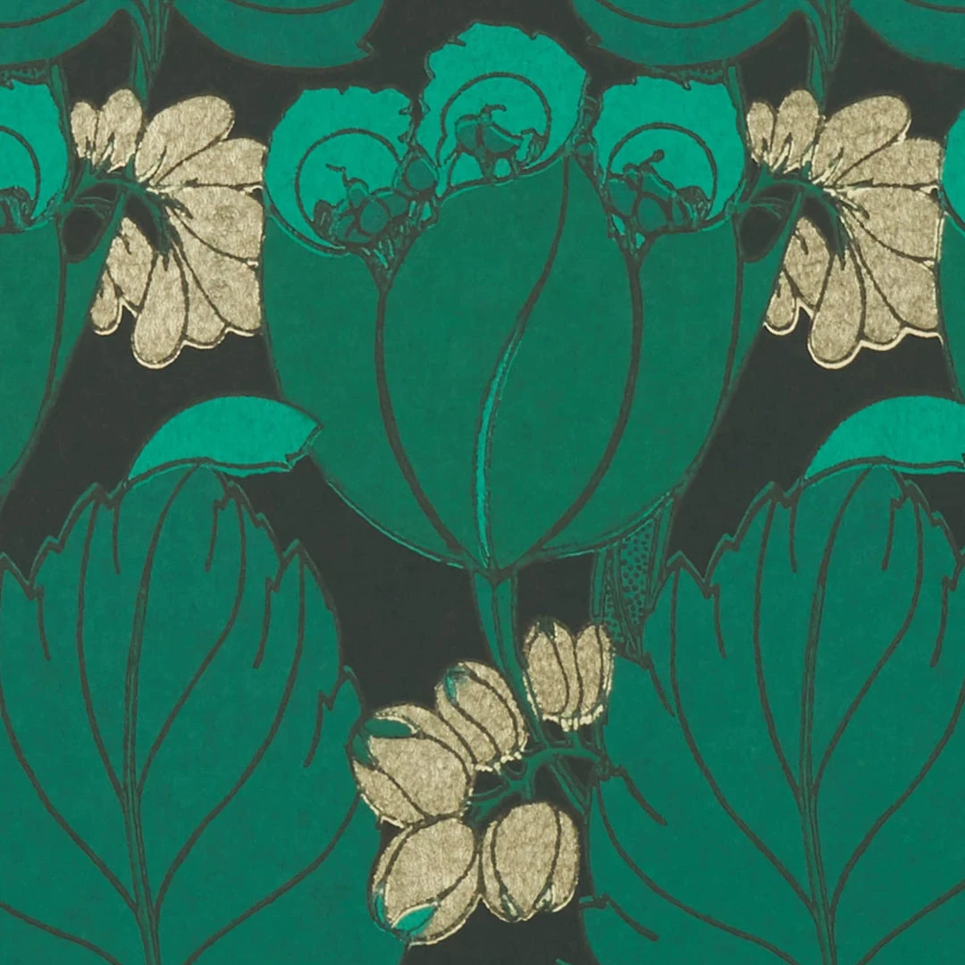 Liberty Fabrics Regency Tulip Wallpaper in Jade - Floral Heritage Design for Modern Homes 4 Liberty Fabrics Regency Tulip Wallpaper In Jade New