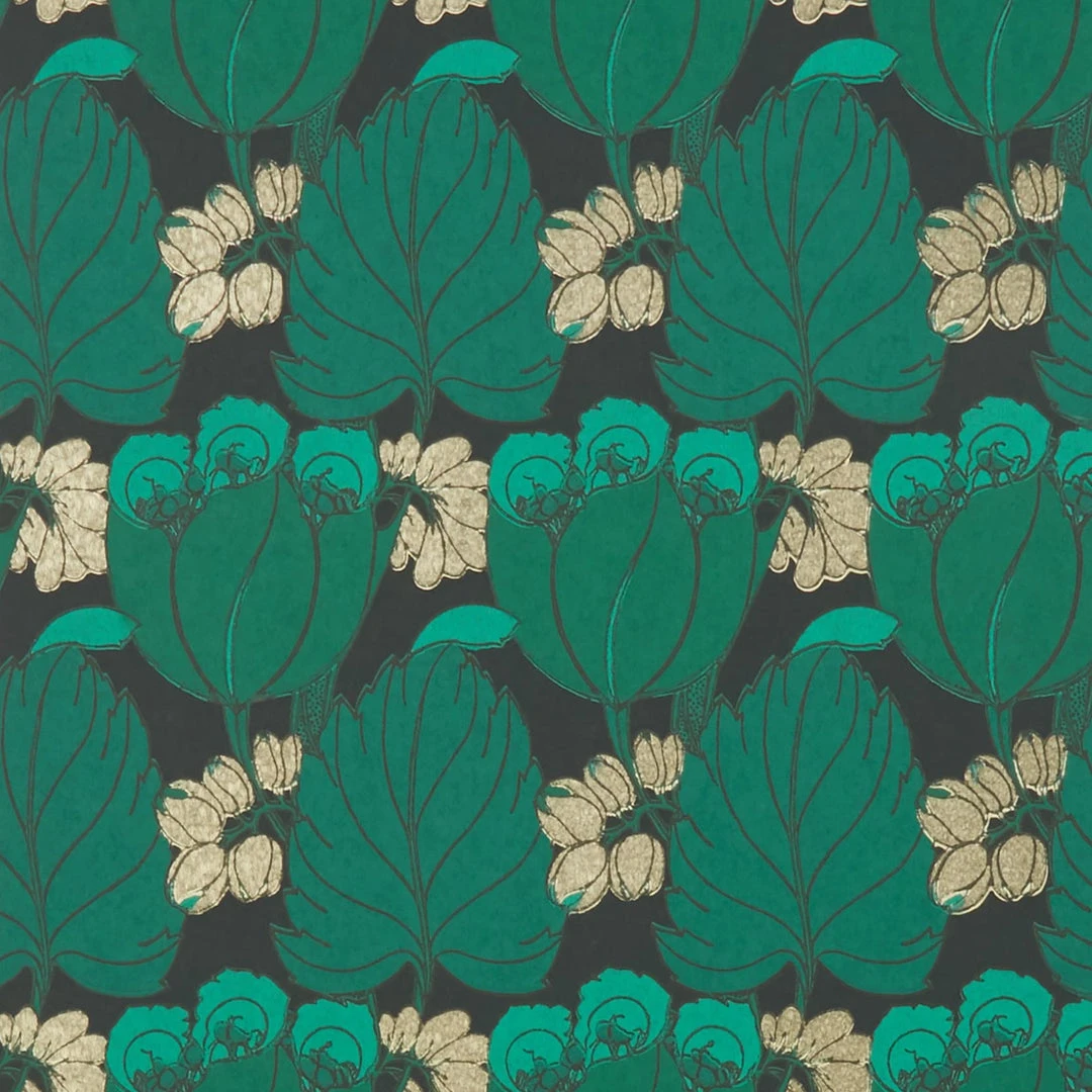 Liberty Fabrics Regency Tulip Wallpaper in Jade - Floral Heritage Design for Modern Homes 5 Liberty Fabrics Regency Tulip Wallpaper In Jade New