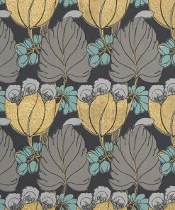 Liberty Fabrics Regency Tulip Wallpaper In Pewter New