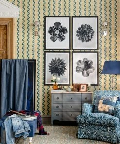 Mind The Gap New Woodstock Collection, VINTAGE IKAT Topiary Green