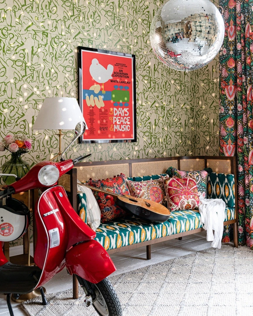 Mind The Gap Woodstock Collection - On The Stage Rhubarb New Bohemian Wallpaper 9 Mind The Gap Woodstock Collection, On The Stage Rhubarb New