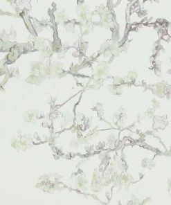 BN Van Gogh Wallpaper - Almond Blossom White Mint Les Jardins Royaux