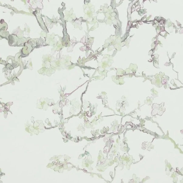 BN Van Gogh Almond Blossom Wallpaper - White Mint Floral Design | Les Jardins Royaux Collection 4 BN Van Gogh Wallpaper - Almond Blossom White Mint Les Jardins Royaux