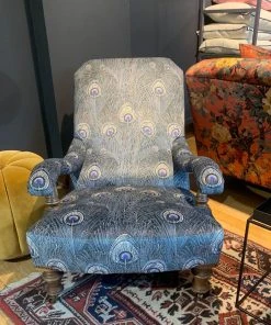 Liberty Fabrics New Hera Feather Vintage Velvet, Lapis