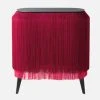 Bohemian Dream Ibride Baby Alpaga Fringed Bedside Table Carmine