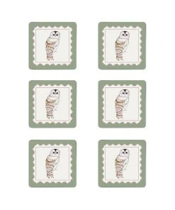 New Bell Hutley Coasters Set Of Six - Barn Owl