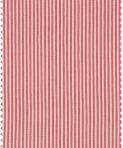 Mind The Gap Linen Fabrics, Rhubarb Stripe Folk Couture