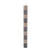 Cozy Living Candy Striped Dinner Candles - Brown , Grey Les Jardins Royaux