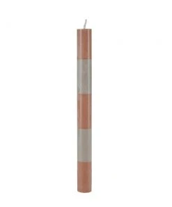 Cozy Living Les Jardins Royaux Candy Striped Dinner Candles -Ochre , Grey