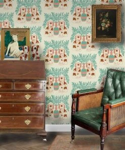 Annika Reed Studio New Pair Of Dogs Wallpaper - Vintage Brown