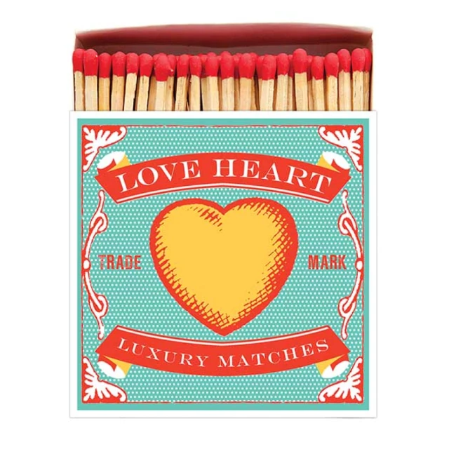 Archivist Gallery Love Heart Luxury Match Box - Rose & Thorn Square Design 3 Archivist Gallery Love Heart Luxury Match Box Square Rose & Thorn