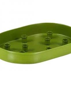 British Colour Standard New Oval Metal Candle Platter - Olive