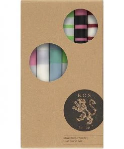 British Colour Standard Variable Stripes Mix Coloured Candles New