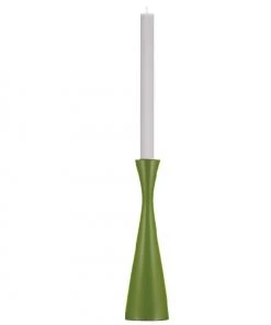 British Colour Standard New Wooden Candle Holder Tall - Olive Green