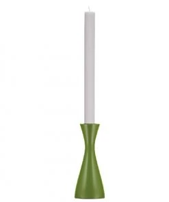 British Colour Standard New Wooden Candle Holder Medium - Olive Green