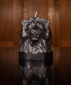 British Colour Standard Lion Head Candle -Jet Black New