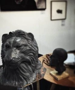 British Colour Standard New Lion Head Candle - Olive