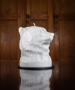 British Colour Standard Bear Head Candle - Willow