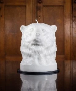 British Colour Standard Bear Head Candle - Willow