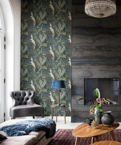 BN Panthera Cockatoo Print Wallpaper - Teal