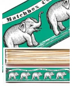 Archivist Gallery Luxury Long Match Box Green Elephants Havana Tropicana