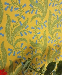 New Ellen Merchant Bluebells Wallpaper In Butter - Folk Couture Block Printed Wallpaper 19 New Ellen Merchant Bluebells Wallpaper In Butter