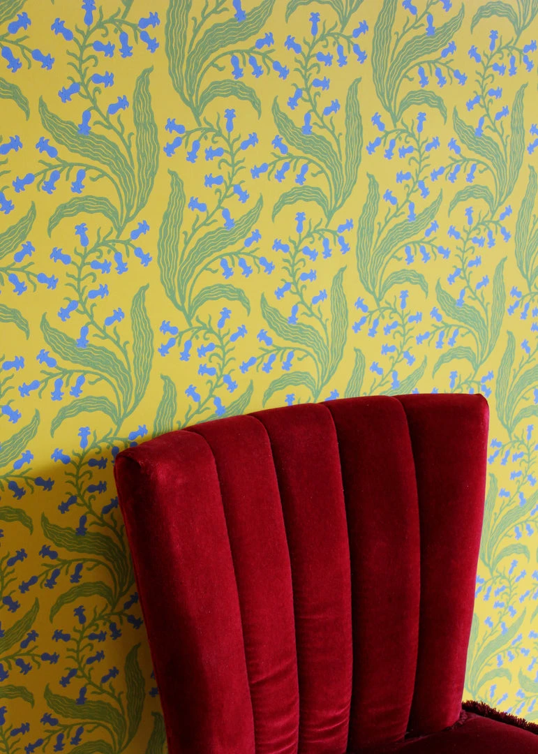 New Ellen Merchant Bluebells Wallpaper In Butter - Folk Couture Block Printed Wallpaper 10 New Ellen Merchant Bluebells Wallpaper In Butter