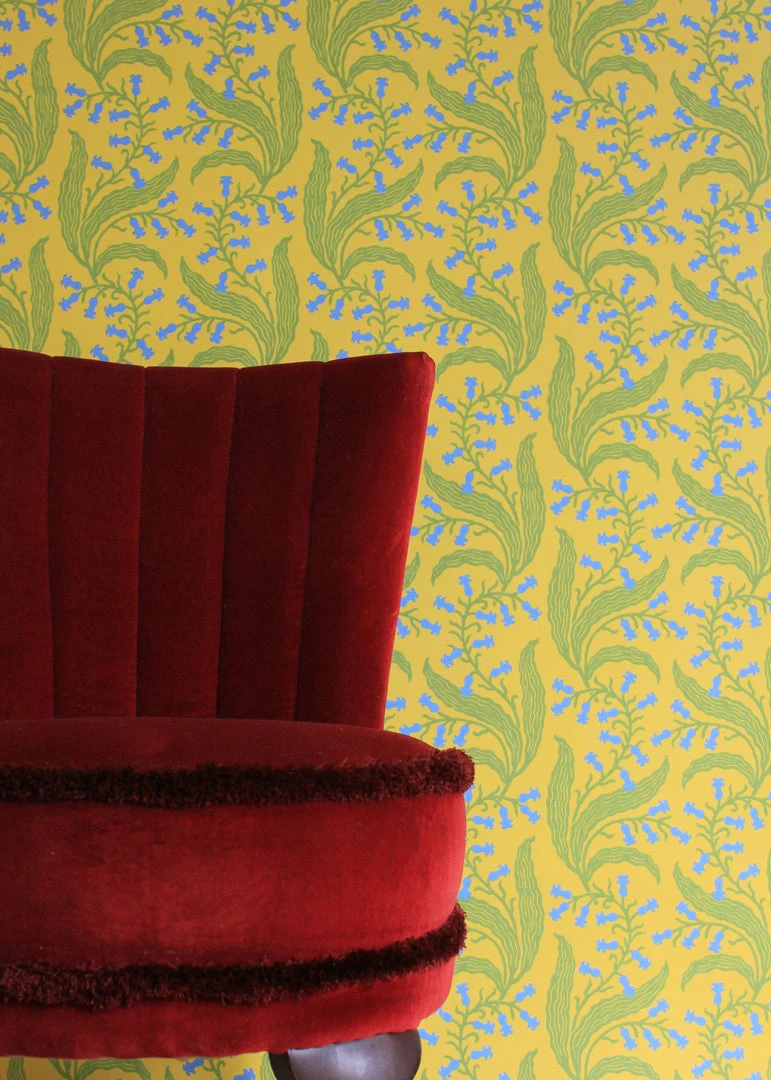 New Ellen Merchant Bluebells Wallpaper In Butter - Folk Couture Block Printed Wallpaper 11 New Ellen Merchant Bluebells Wallpaper In Butter