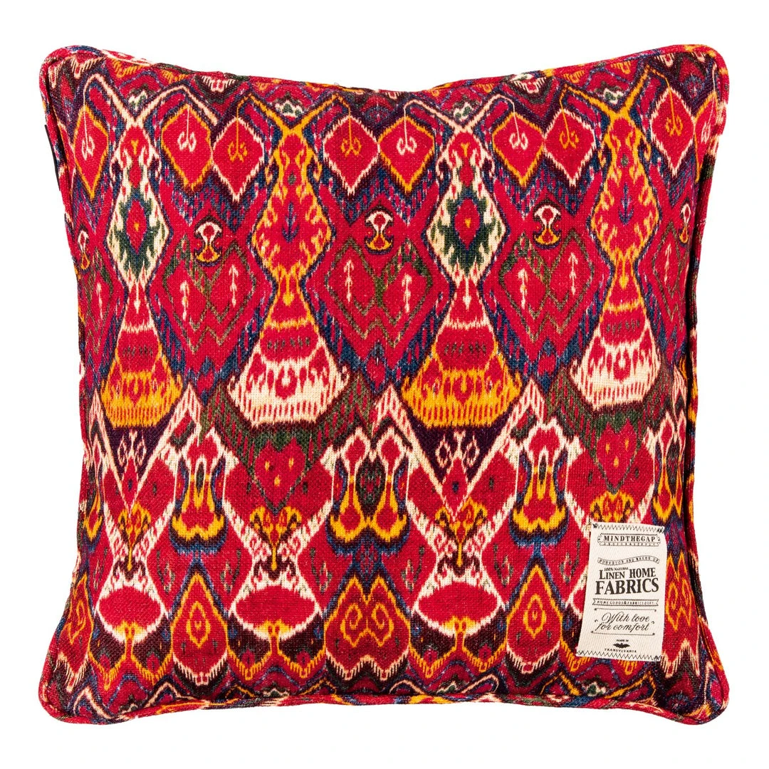 Mind The Gap Uzbek Ikat Linen Cushion - Bohemian Home Decor Pillow Cover 3 Mind The Gap Uzbek Ikat Linen Cushion