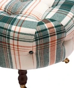 Mind The Gap Fez Tufted Stool - Monterey Plaid Havana Tropicana